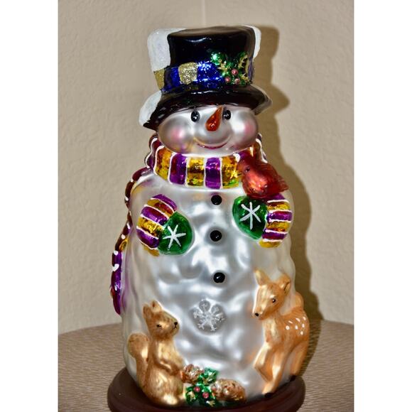 Thomas Pacconi Hand Blown and Hand Painted Christmas Holiday 14" Snowman - Picture 2 of 9